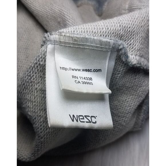 WESC|Geometric Pattern Grey Drawstring Hoodie, SMALL - Picture 7 of 8